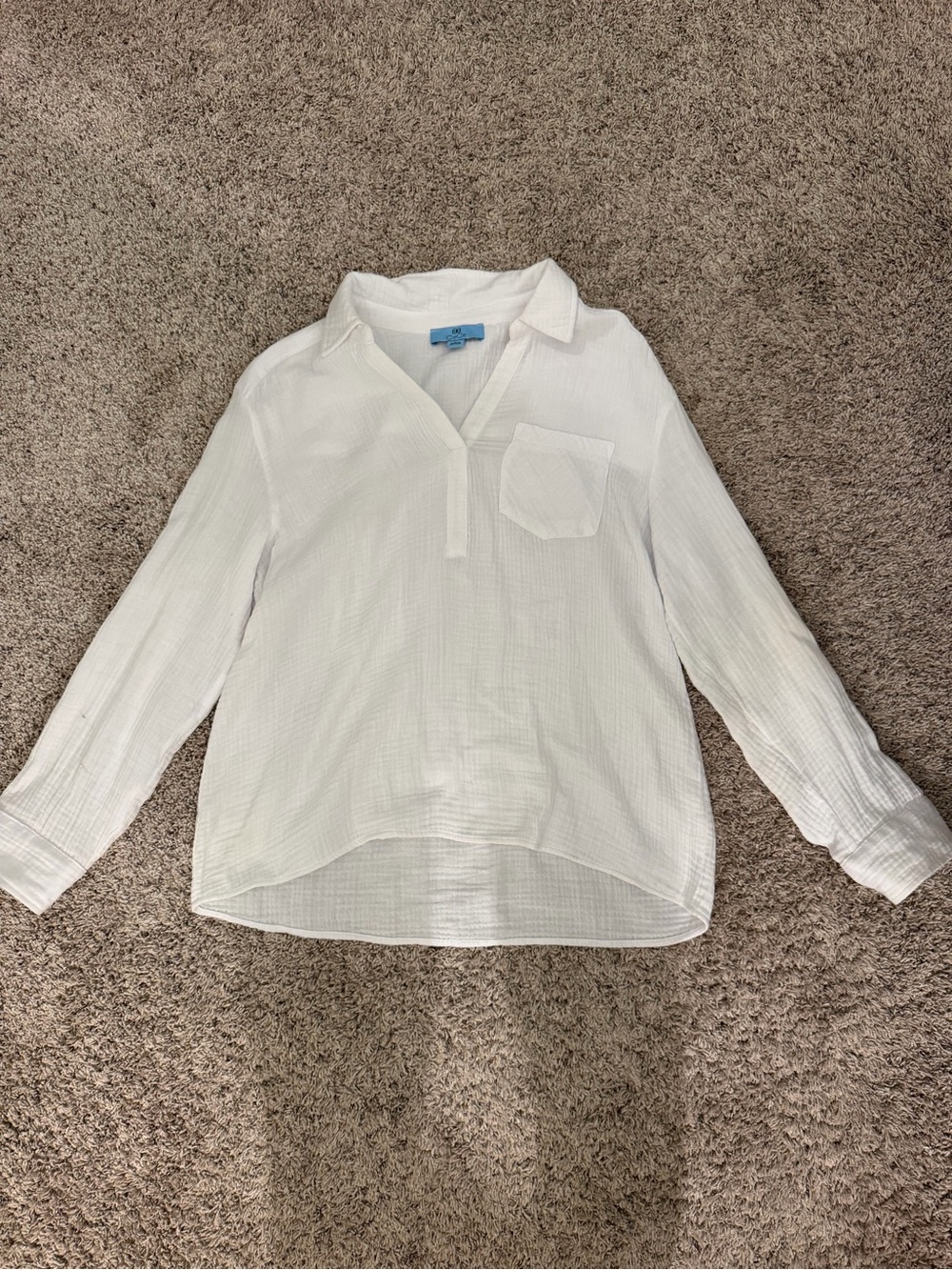 CeCe White Gauze Popover Blouse